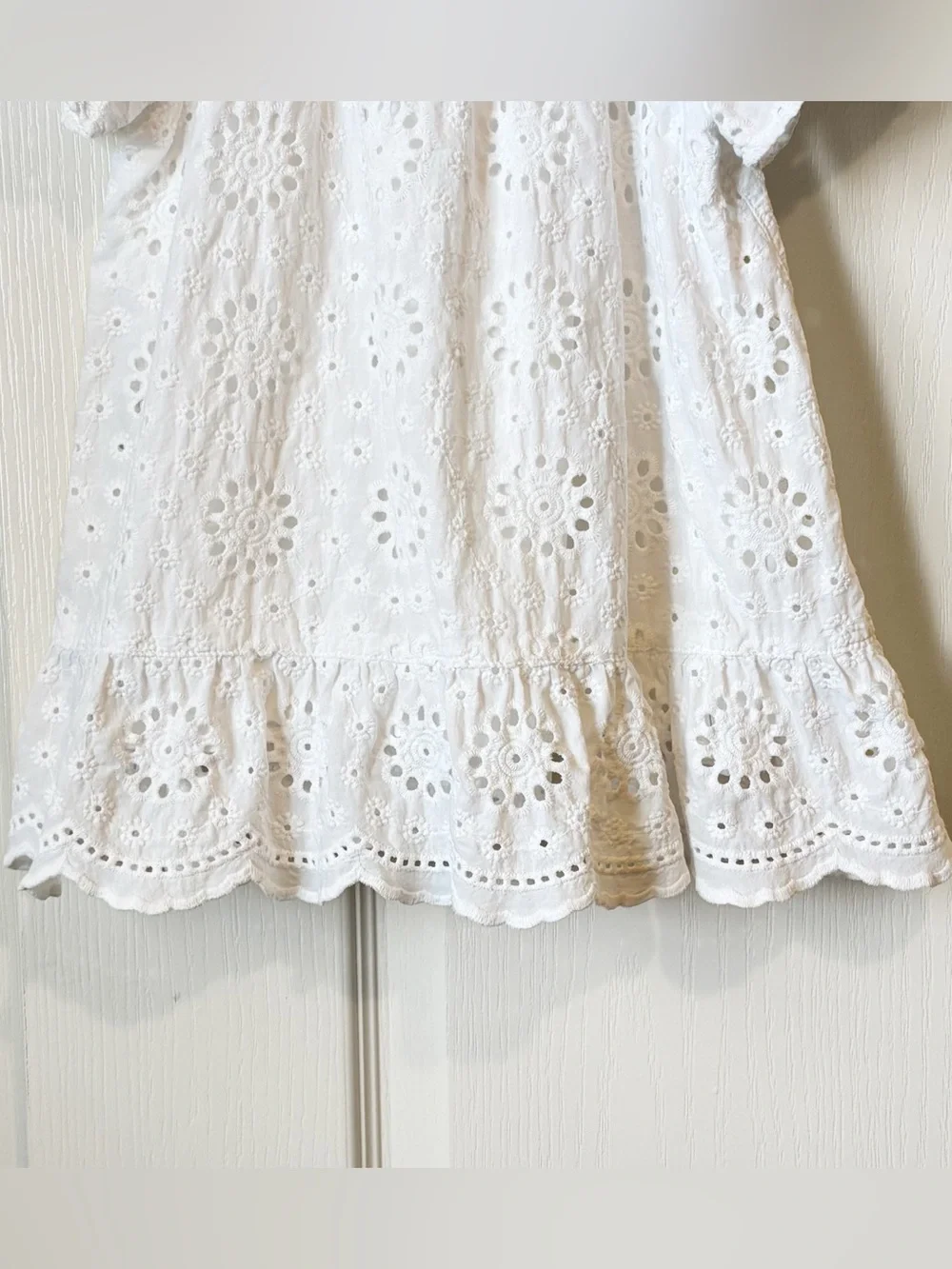 Beach Riot Girls Little Ollie Dress White Magnolia Eyelet Puff-Sleeve Size 3/4